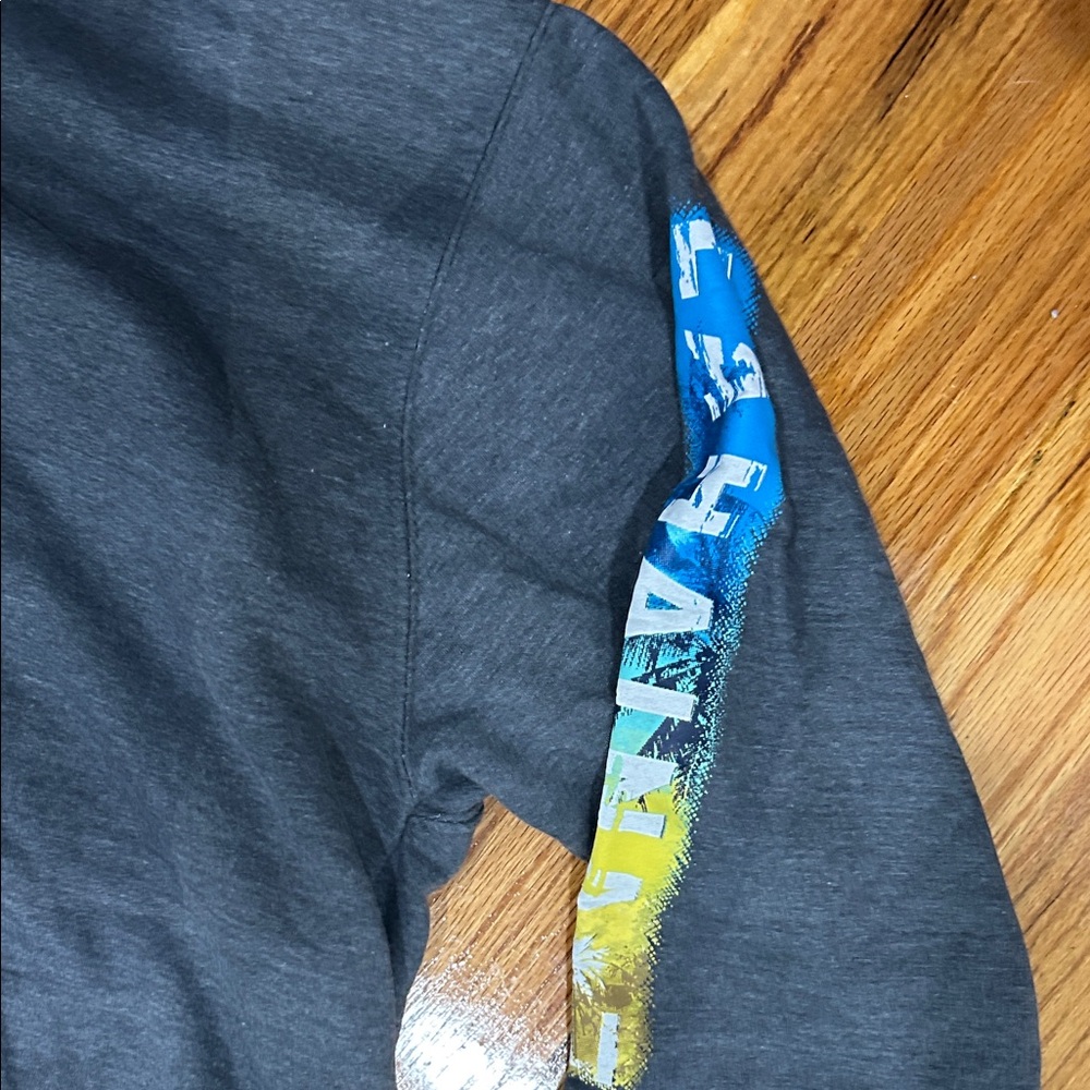 Hawaii Lahaina Charcoal Hoodie with Blue and Yellow Graphic - Picture 5 of 6